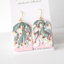 Load image into Gallery viewer, White Magnolia Earrings
