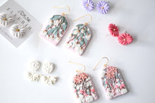 Load image into Gallery viewer, White Magnolia Earrings
