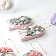 Load image into Gallery viewer, White Magnolia Earrings
